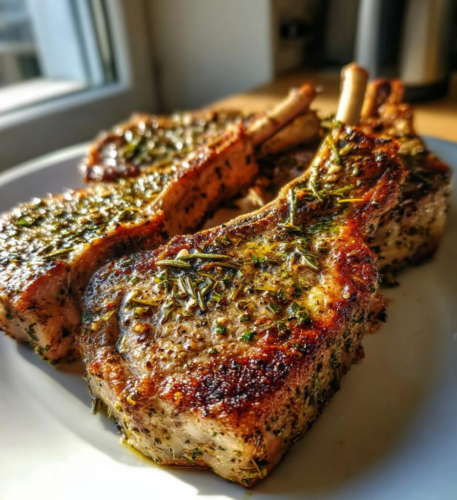 easy garlic herb lamb chops