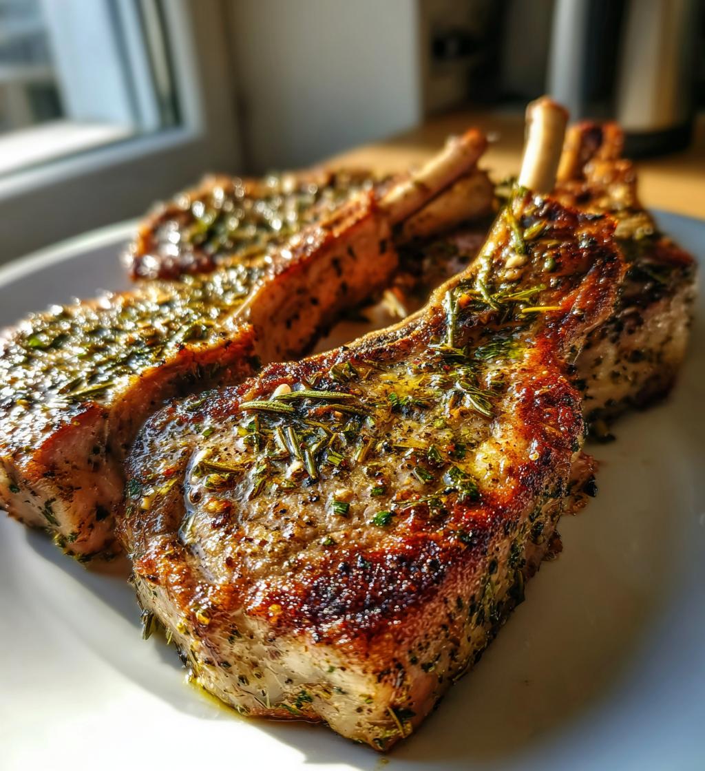 easy garlic herb lamb chops