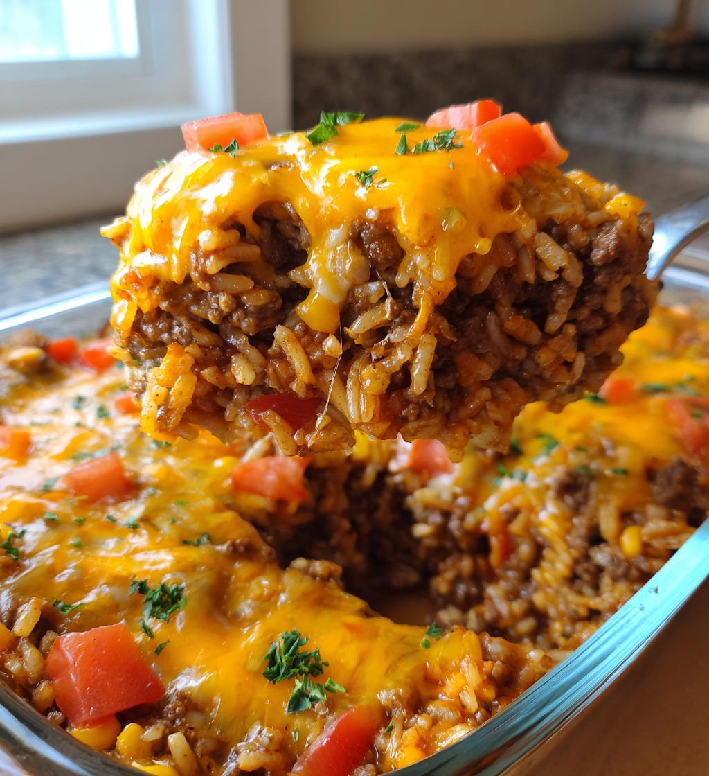 easy hamburger rice casserole - detail 1