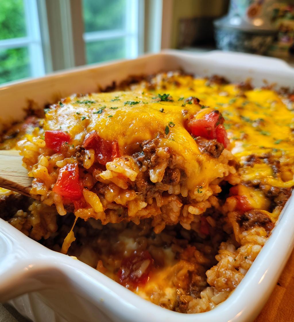 easy hamburger rice casserole