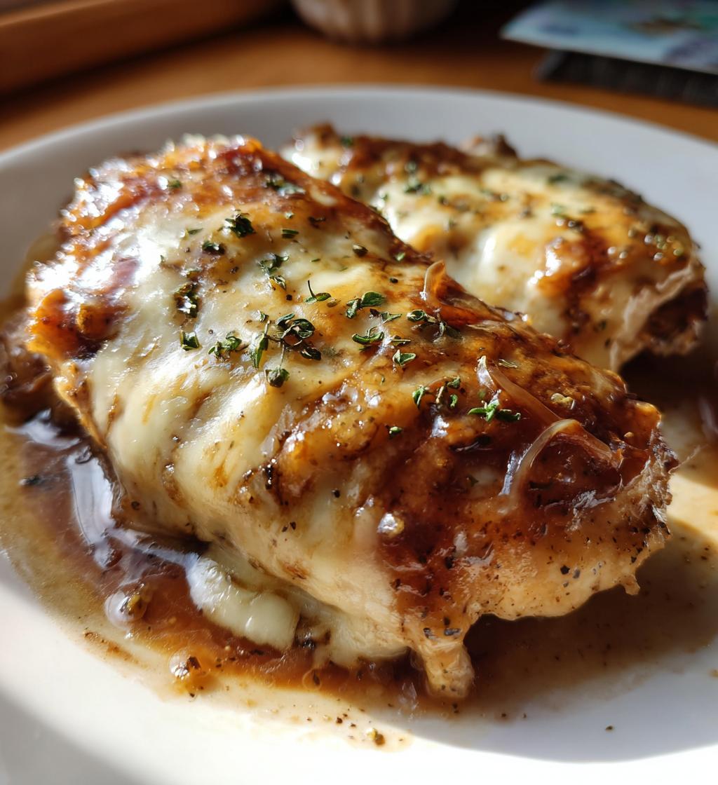 french onion chicken crockpot - detail 1