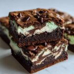 fudgy mint chocolate chip cheesecake swirl brownies