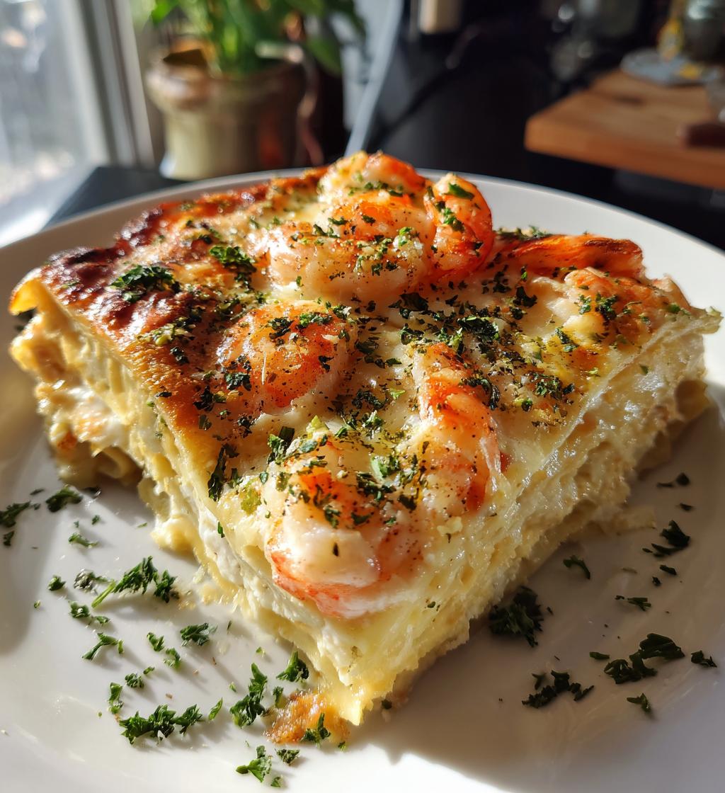 garlic butter shrimp scampi lasagna