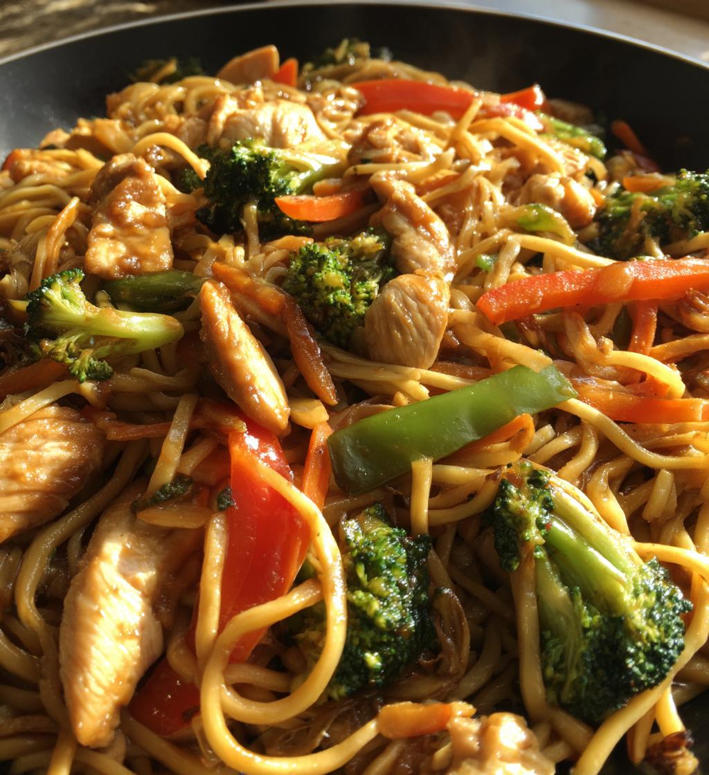 garlic chicken lo mein