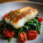 grilled cod with spinach and tomatoes recipes