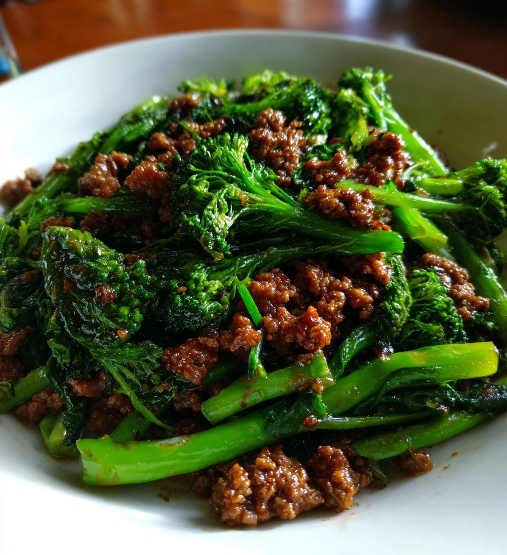 ground beef and broccoli - detail 1