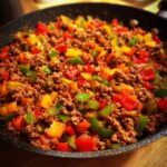 ground beef and peppers skillet