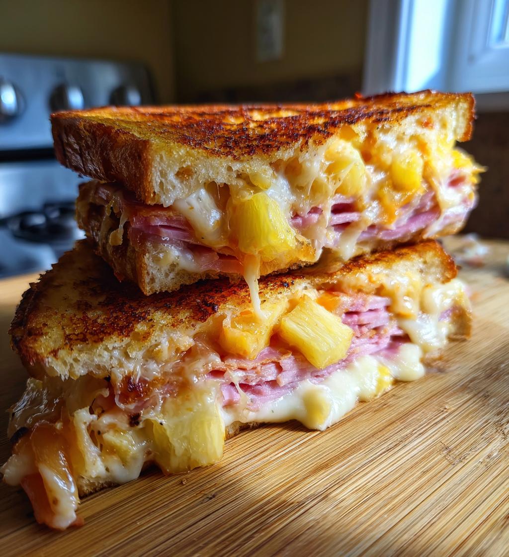 hawaiian pizza grilled cheese sandwich - detail 1