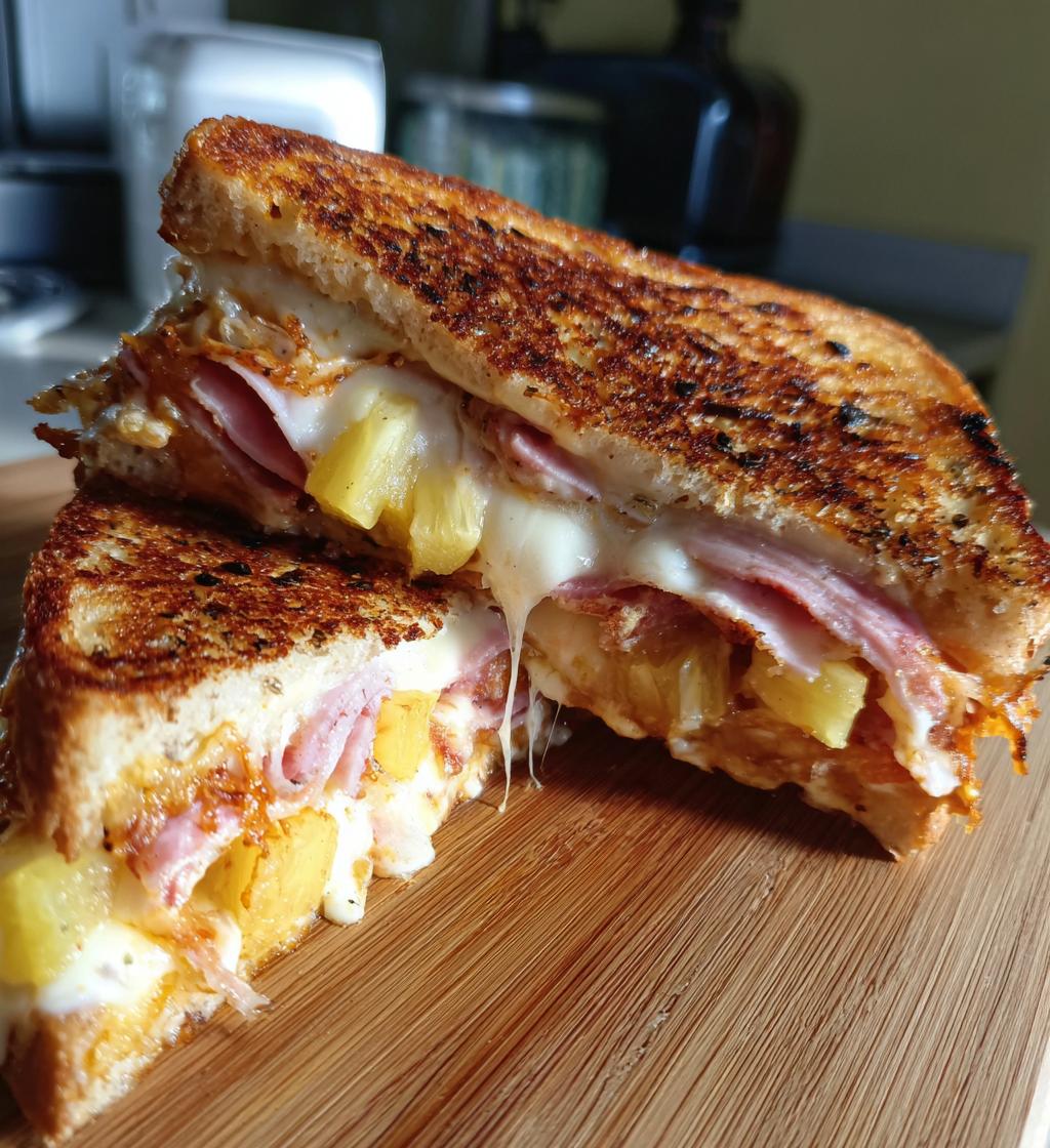 hawaiian pizza grilled cheese sandwich