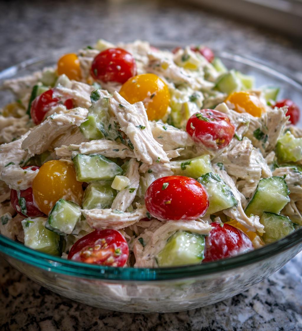 healthy ranch chicken salad - detail 1