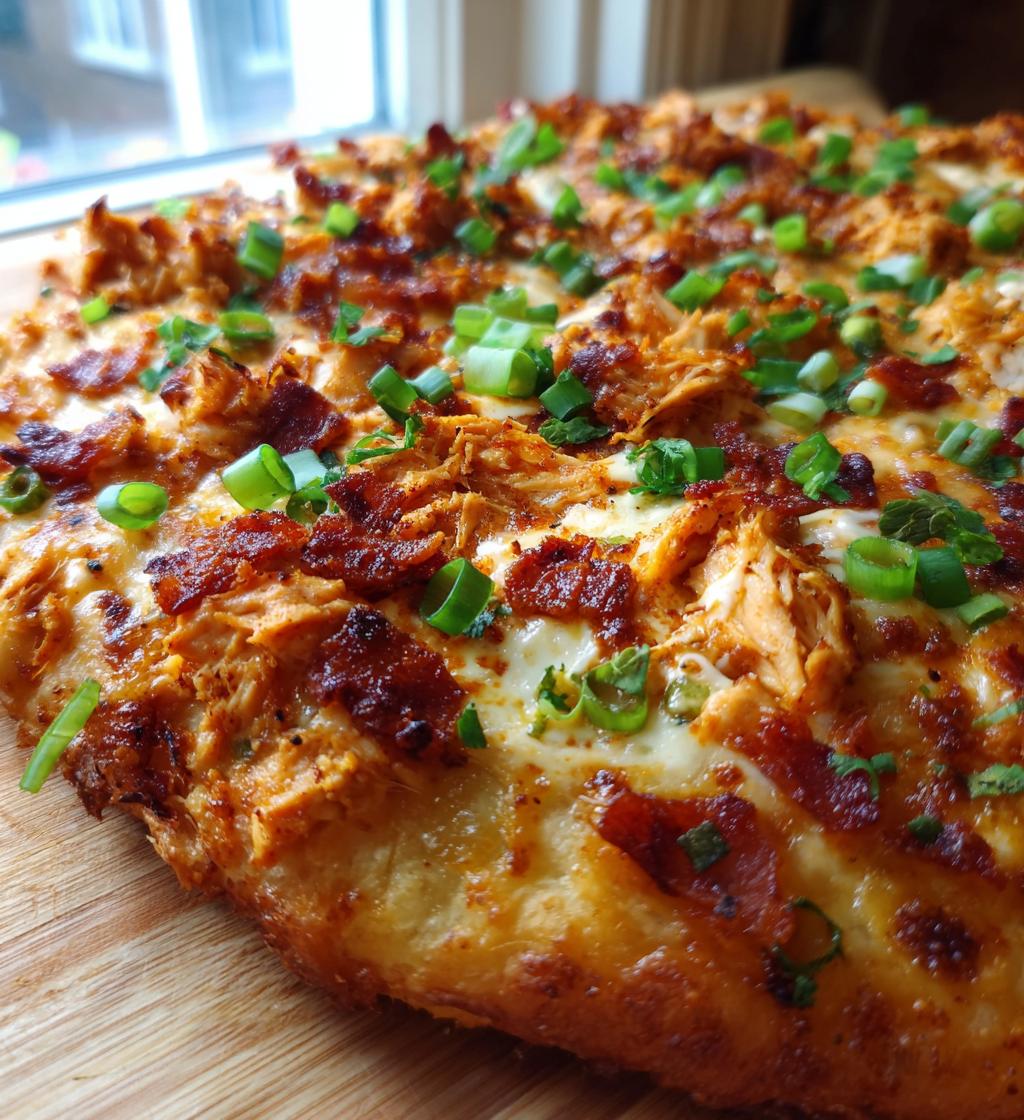 homemade chicken bacon ranch pizza - detail 1