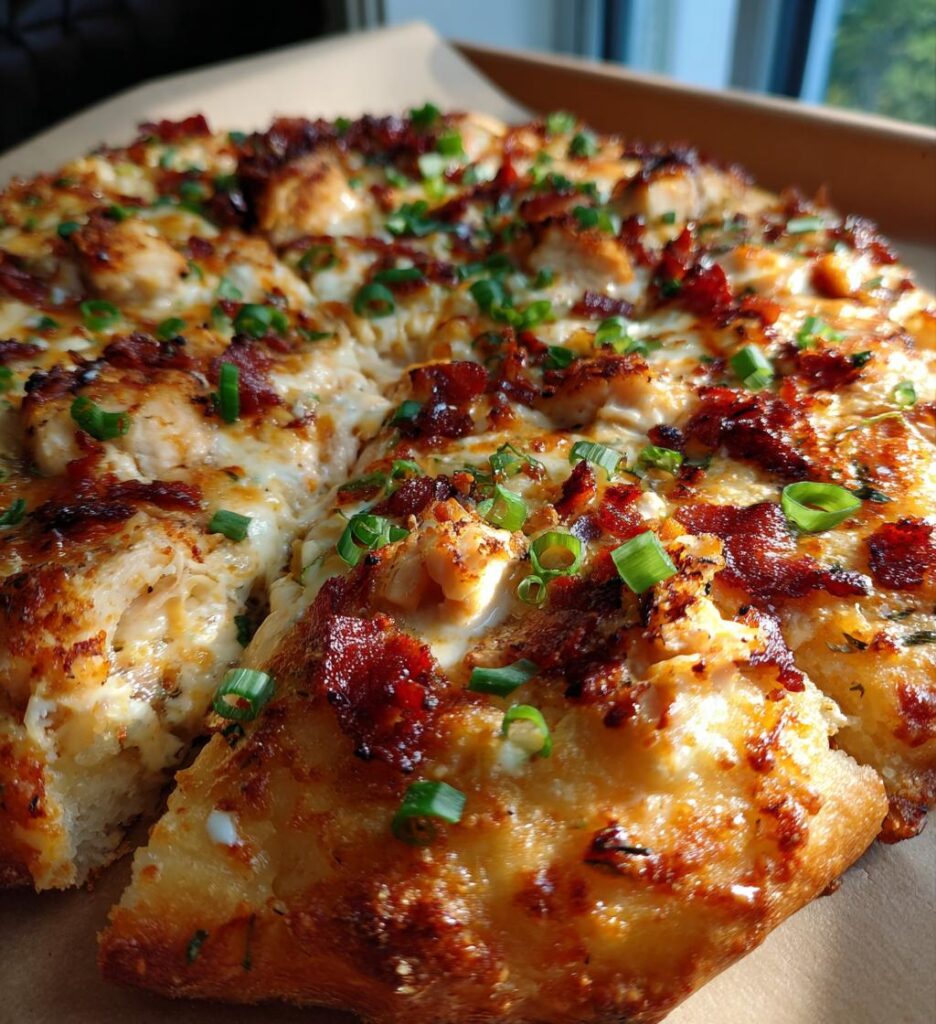 homemade chicken bacon ranch pizza