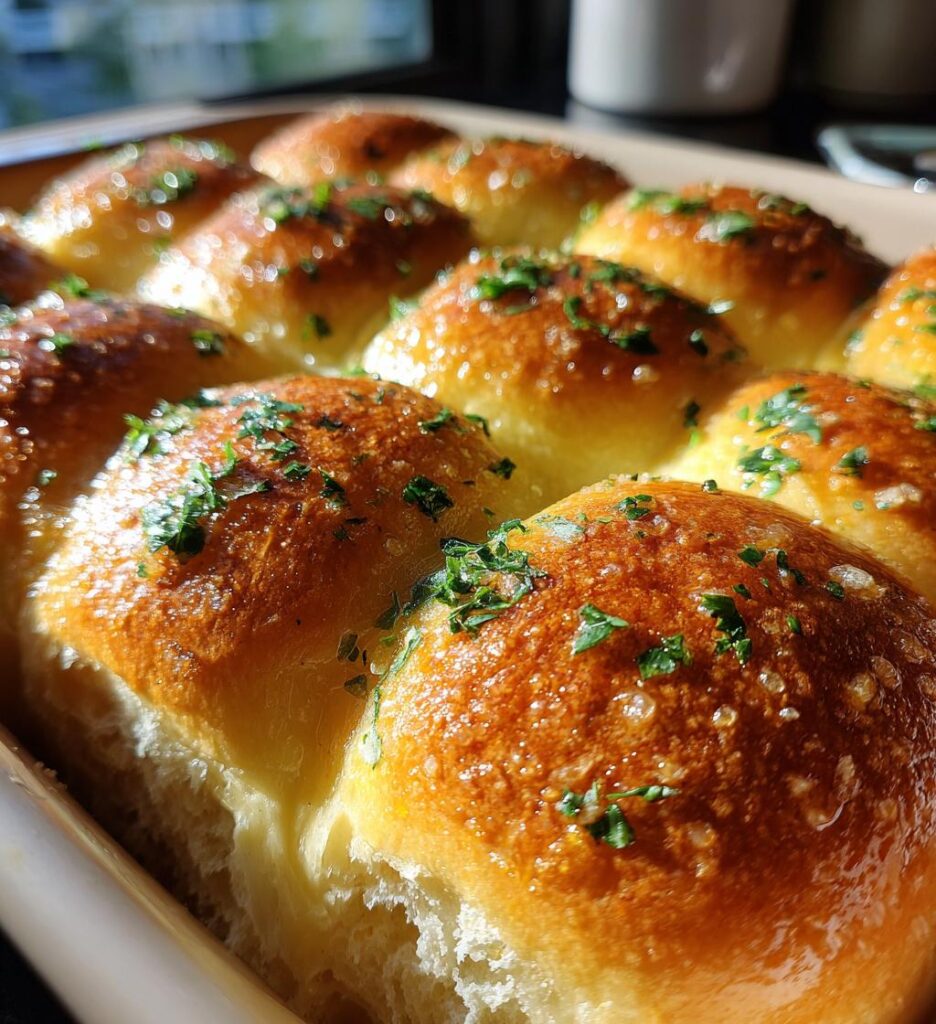 homemade garlic dinner rolls