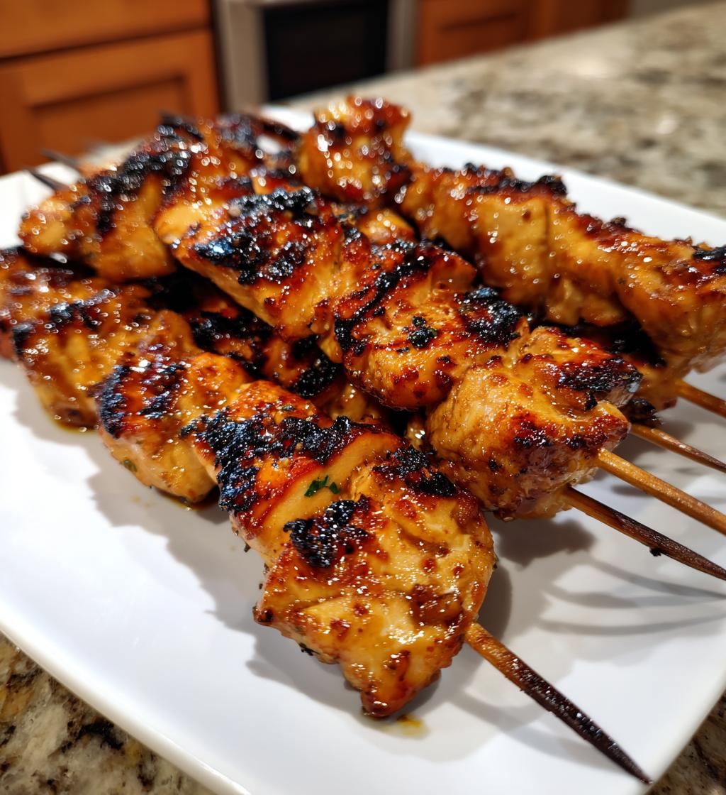 honey garlic chicken skewers