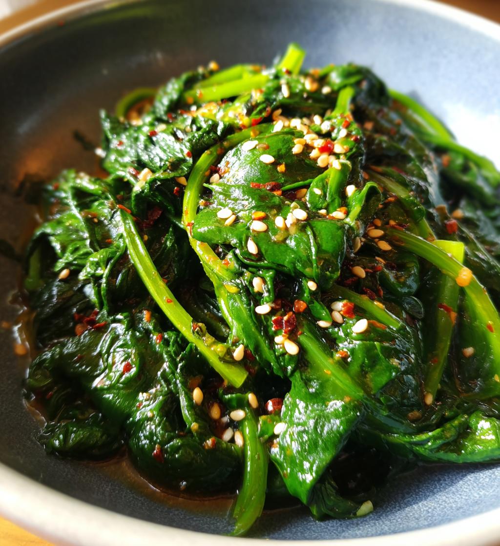 korean spinach salad 2 ways