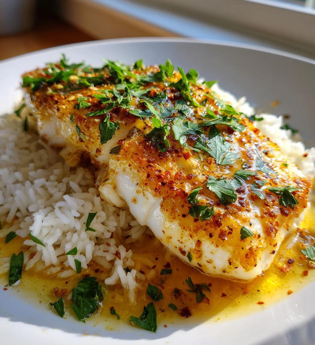 lemon butter garlic fish - detail 1