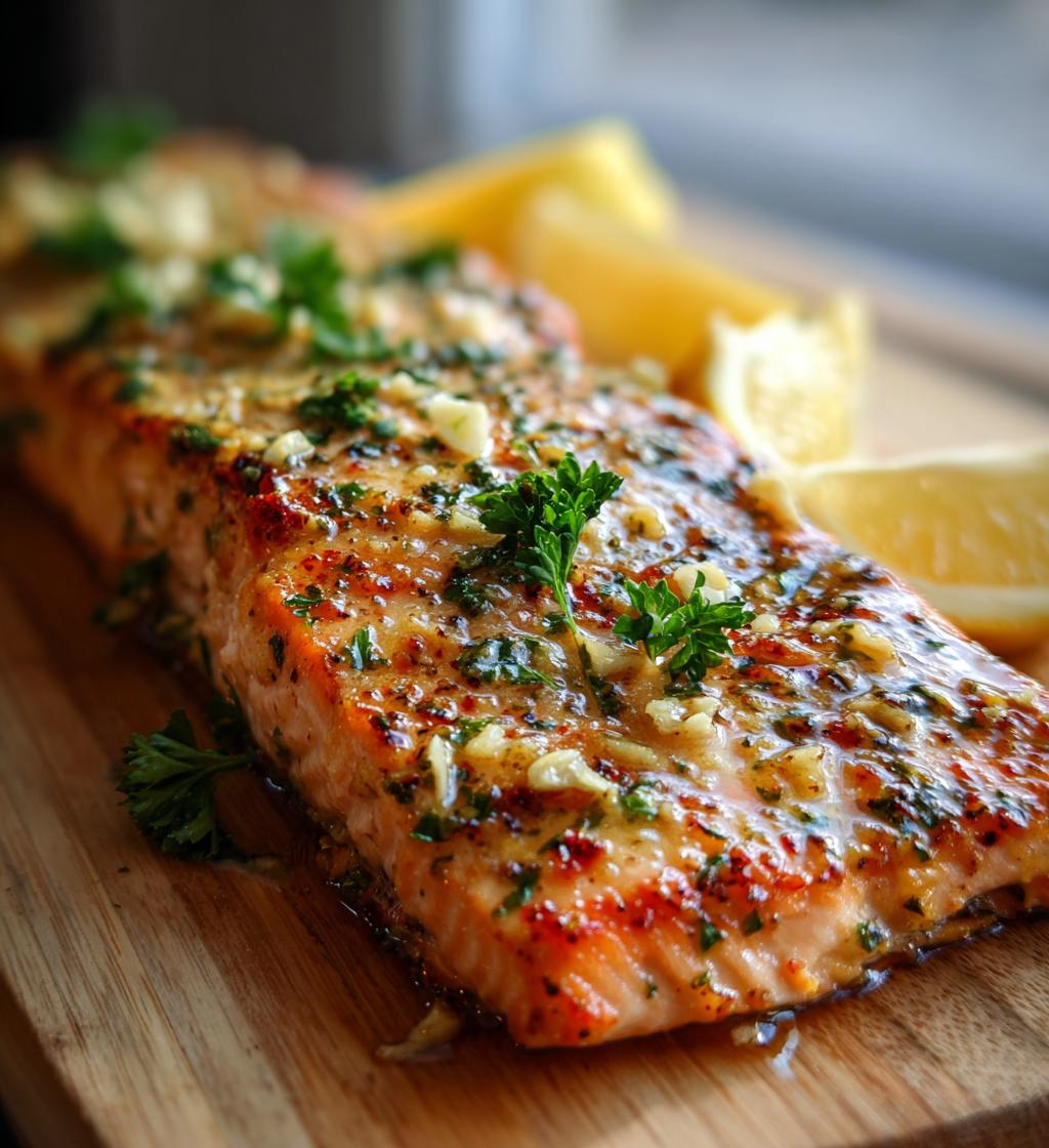 lemon butter garlic salmon - detail 1