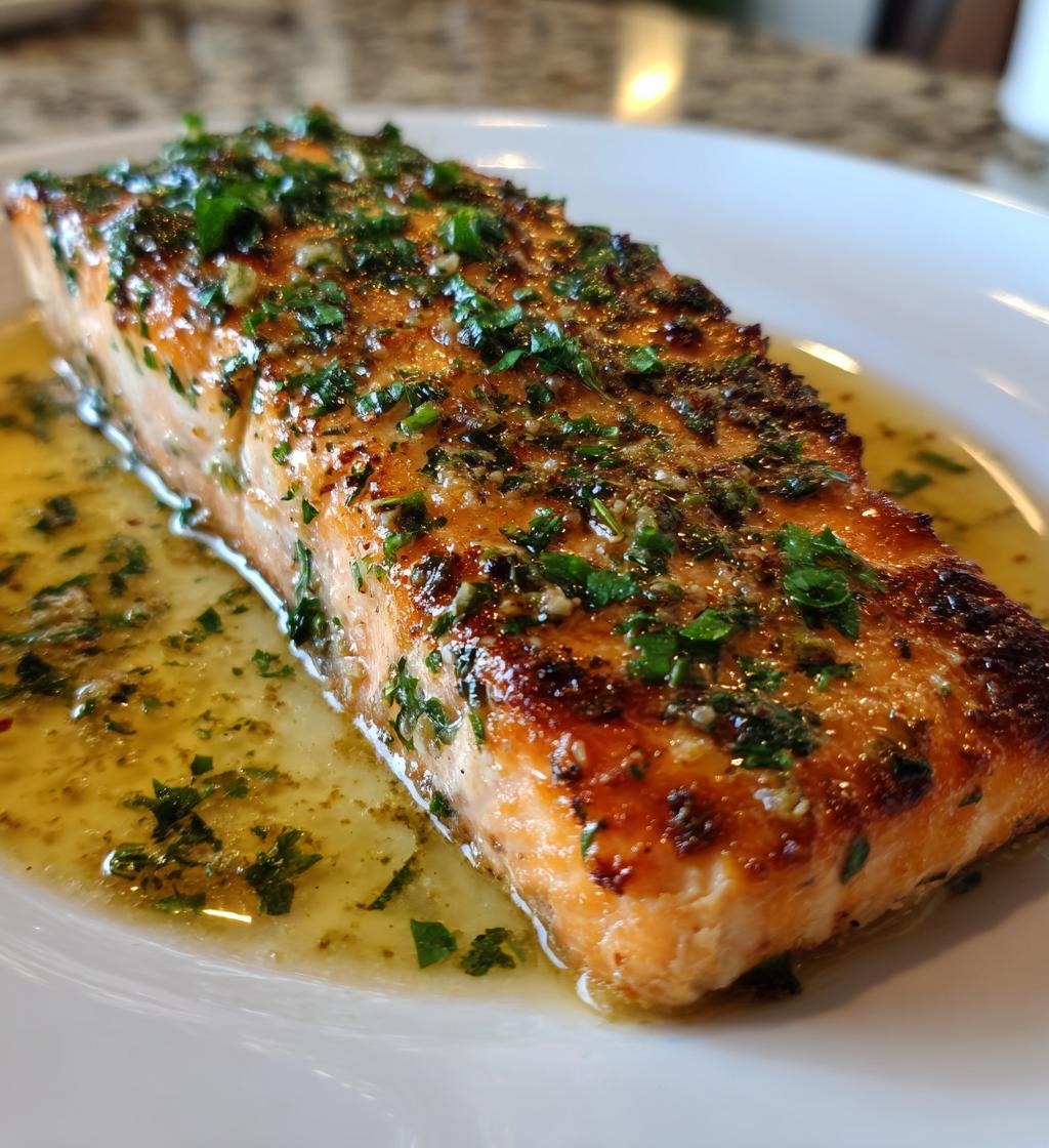 lemon garlic butter salmon - detail 1