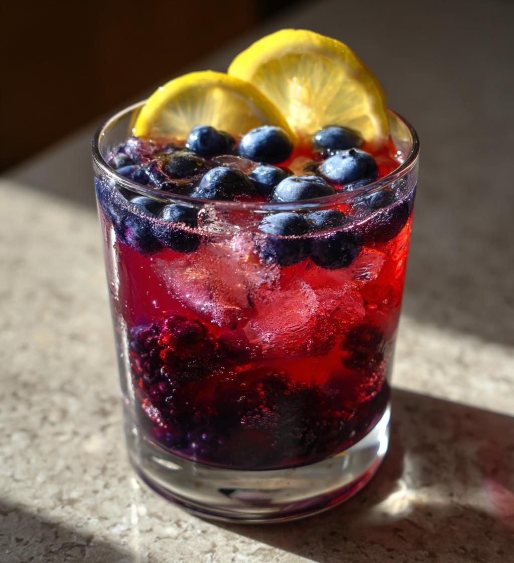 lemon infused blueberry and blackberry