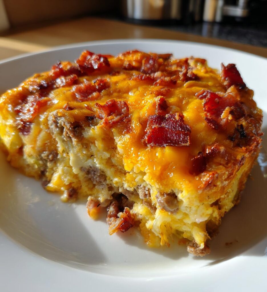 low carb bacon cheeseburger casserole