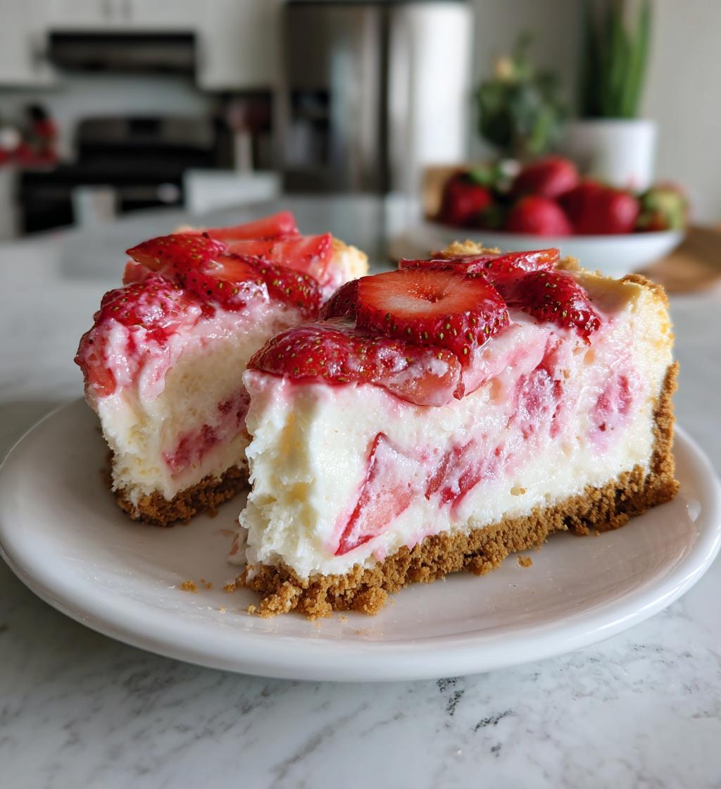 luscious strawberry dream cheesecake - detail 1