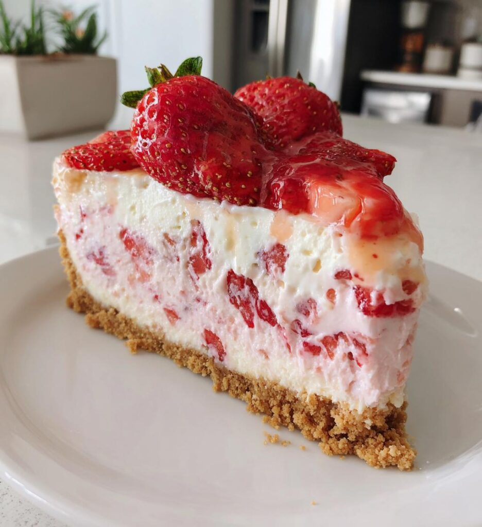 luscious strawberry dream cheesecake