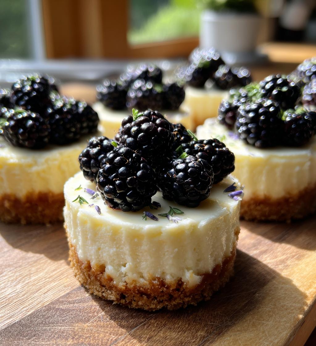 mini lavender blackberry cheesecakes - detail 1