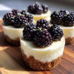 mini lavender blackberry cheesecakes