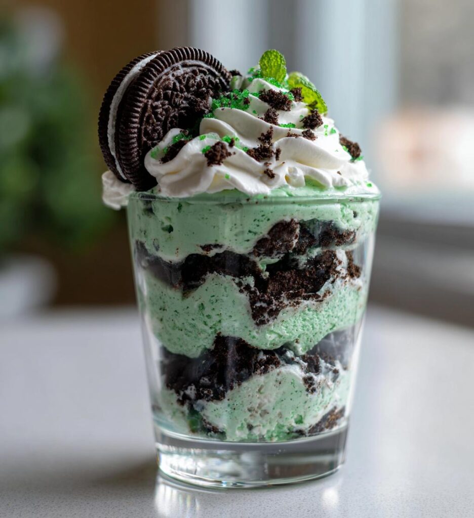 mint oreo parfait st patricks day mint parfaits