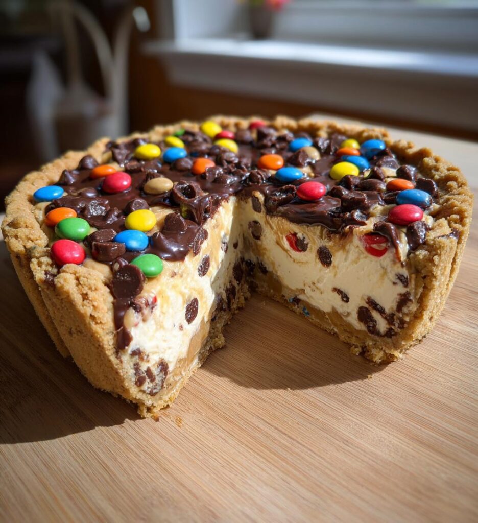monster cookie peanut butter cheesecake pie
