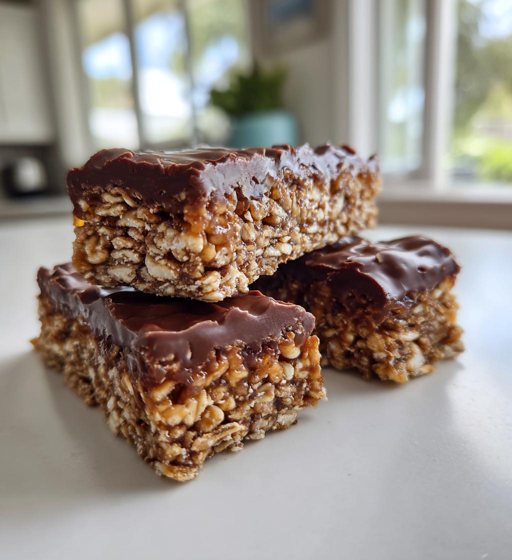 no bake chocolate oat bars - detail 1