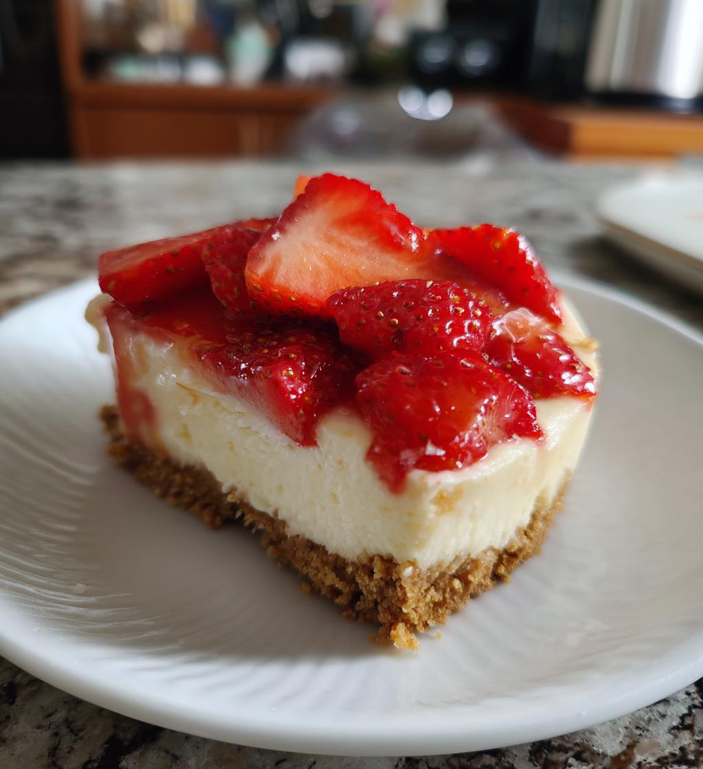 no bake strawberry cheesecake - detail 1