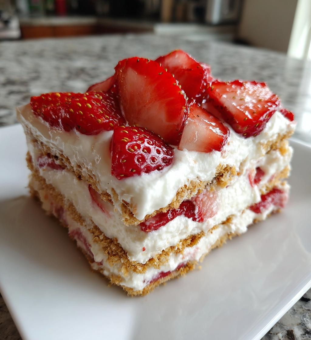 no bake strawberry cheesecake lasagna