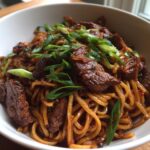 one pan spicy honey garlic steak pasta