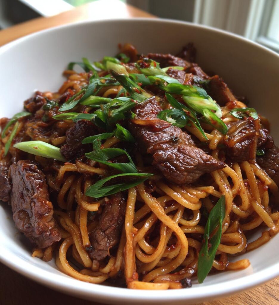 one pan spicy honey garlic steak pasta