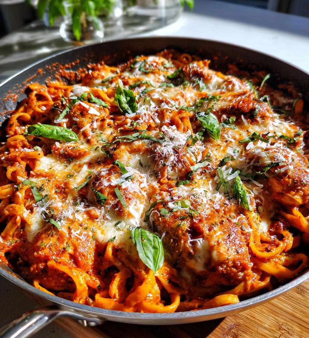 one pot chicken parmesan pasta