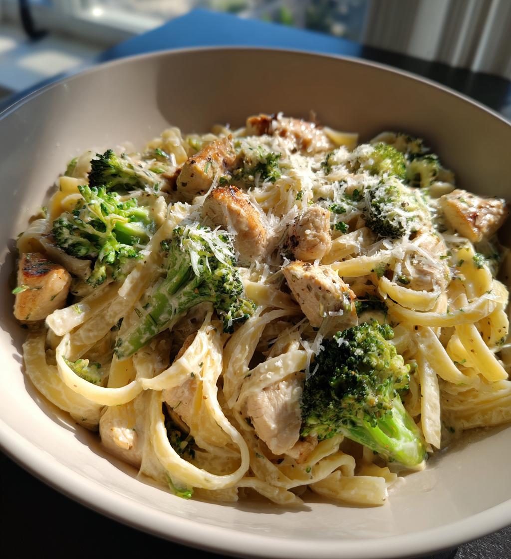 one pot creamy ranch chicken broccoli fettuccine