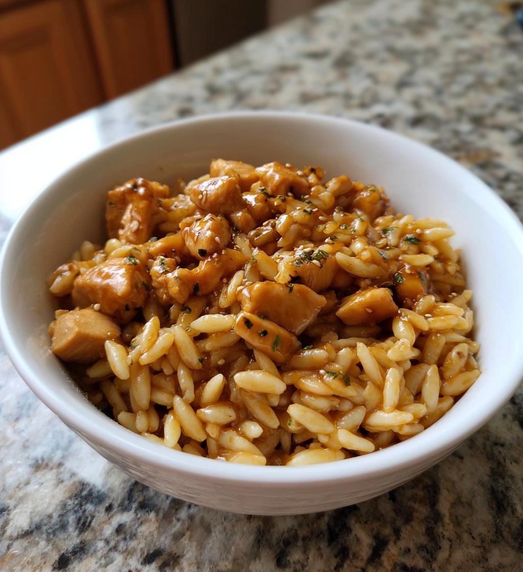 one pot sassy honey garlic chicken rice pasta - detail 1