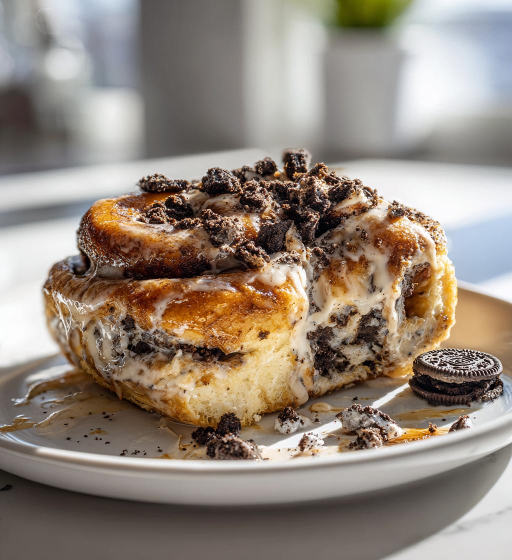 oreo stuffed cinnamon rolls - detail 1