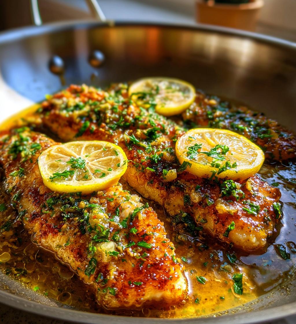 pan fried fish with lemon butter sauce - detail 1