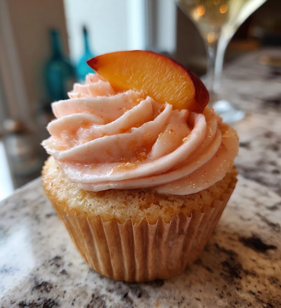 peach bellini cupcakes