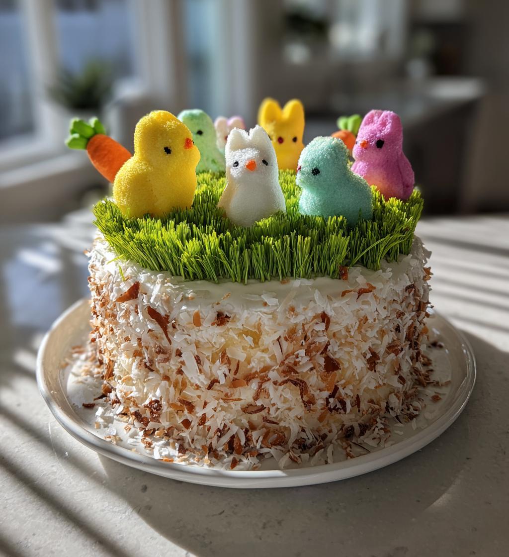 peeps easter garden cake - detail 1