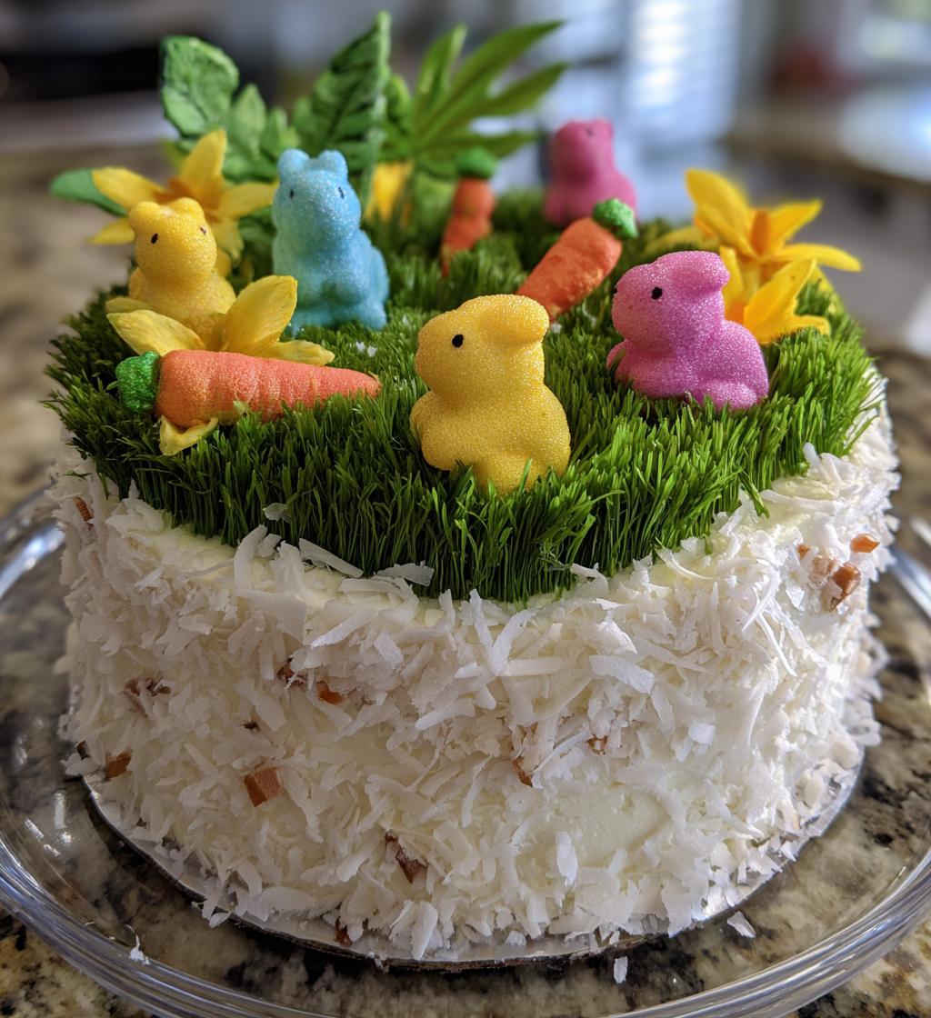 peeps easter garden cake