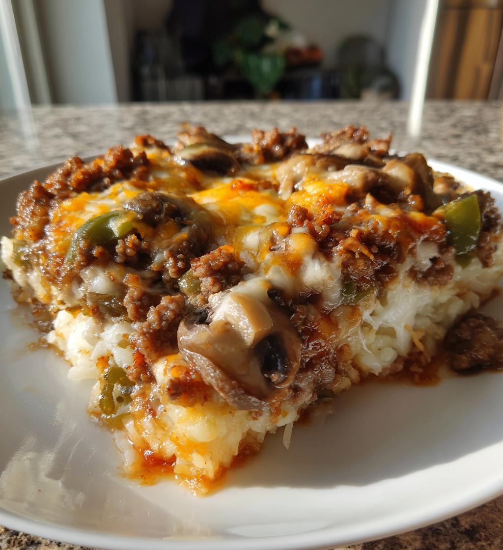 philly cheesesteak casserole - detail 1