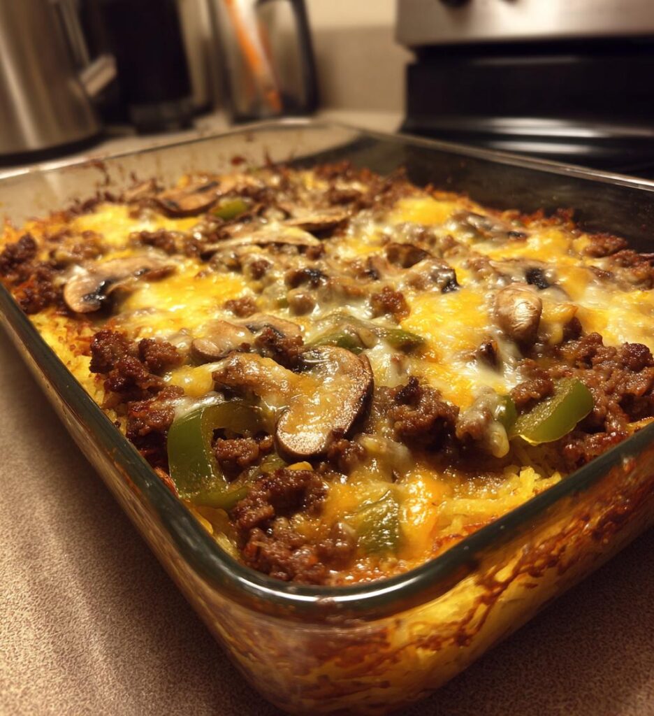 philly cheesesteak casserole