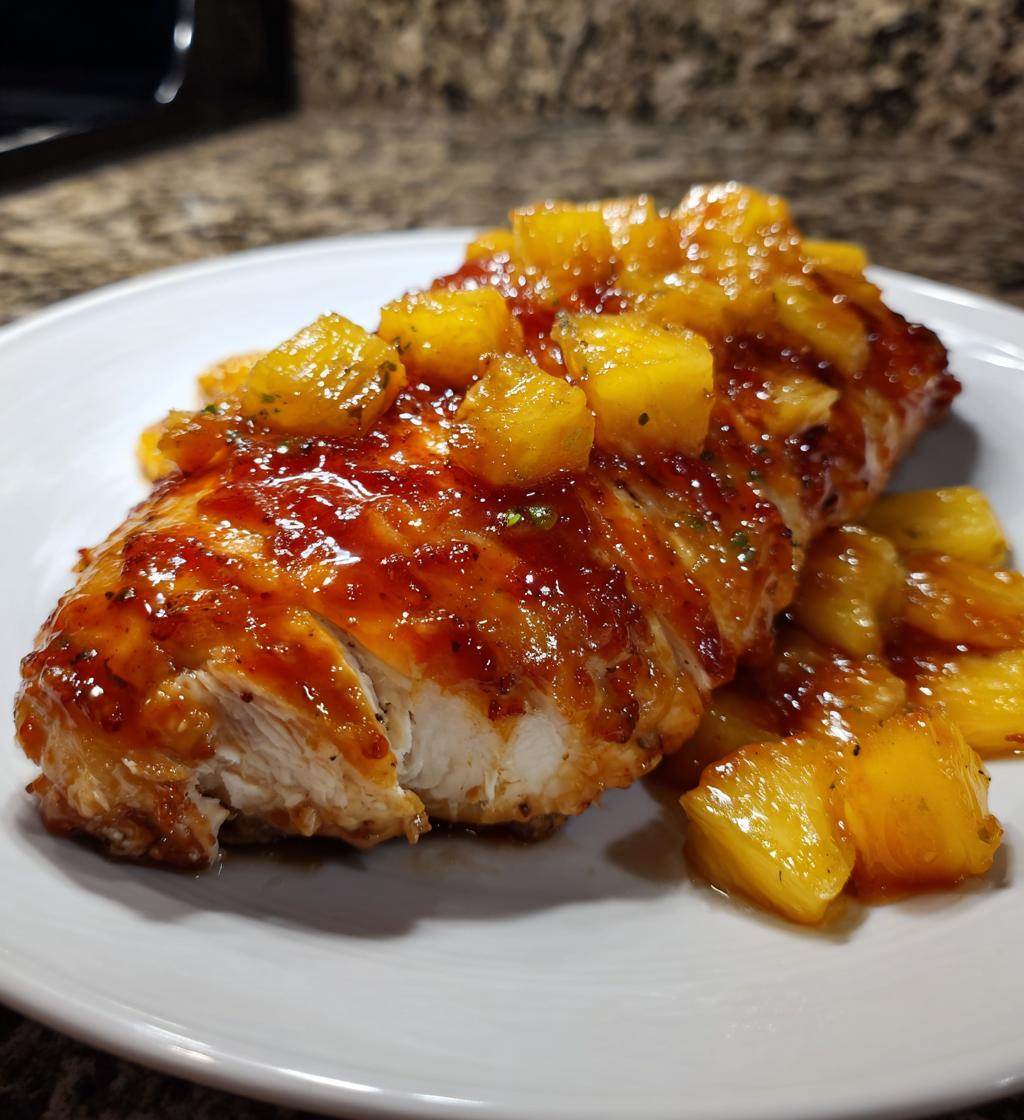 pineapple bbq baked chicken breast - detail 1