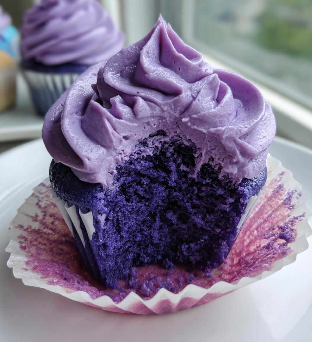 purple velvet cupcakes