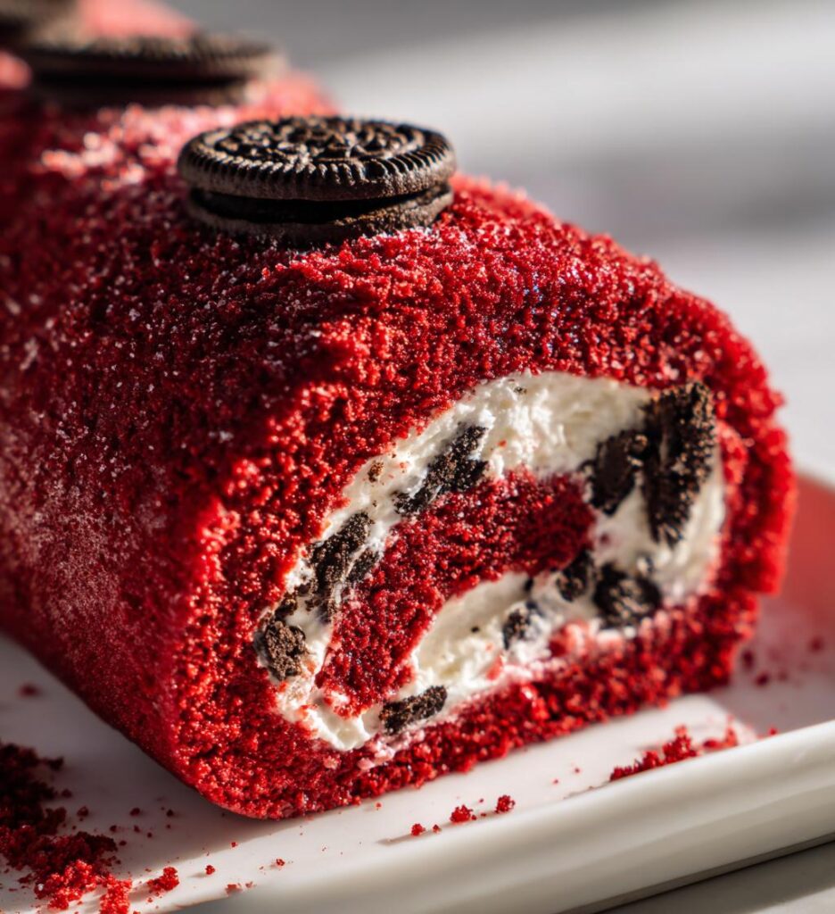 red velvet oreo cake roll