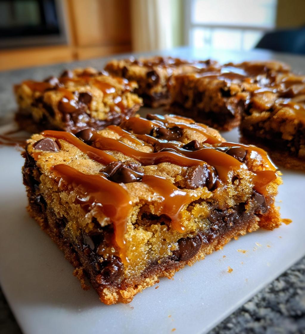 salted caramel chocolate chip cookie bars