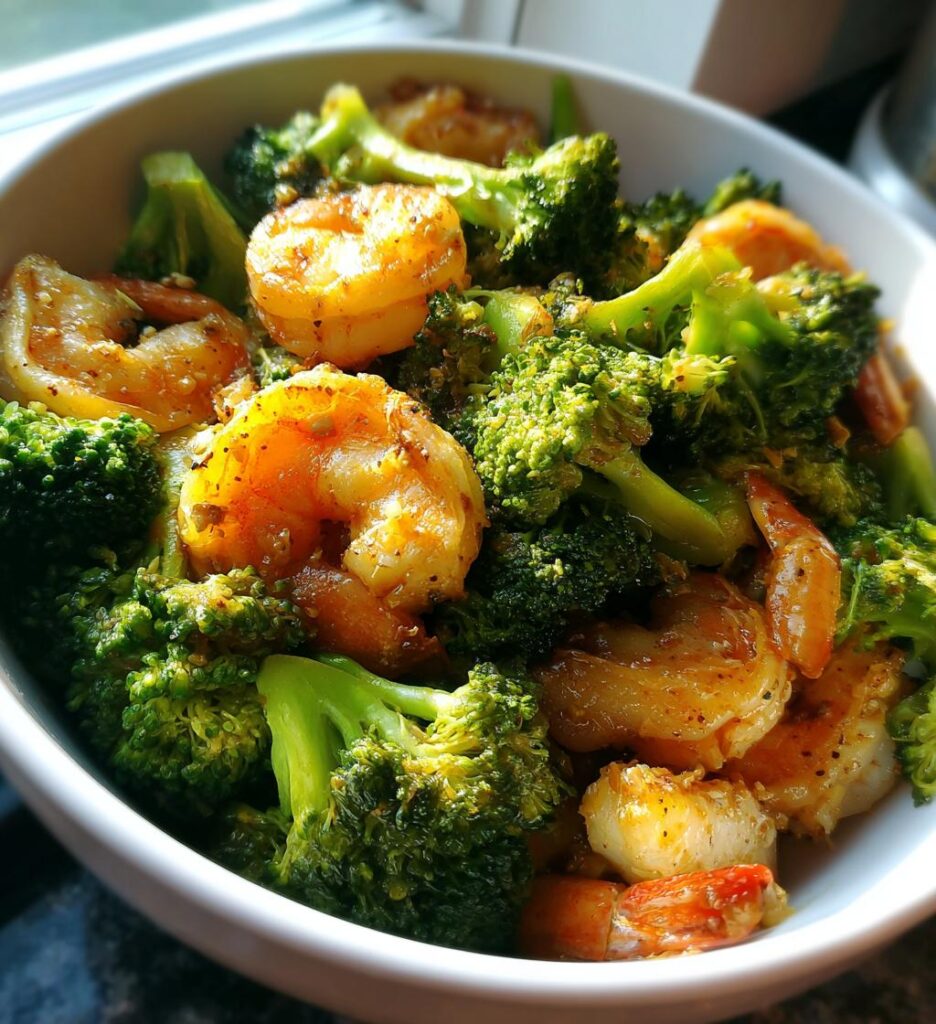 shrimp and broccoli stir fry in garlic sauce